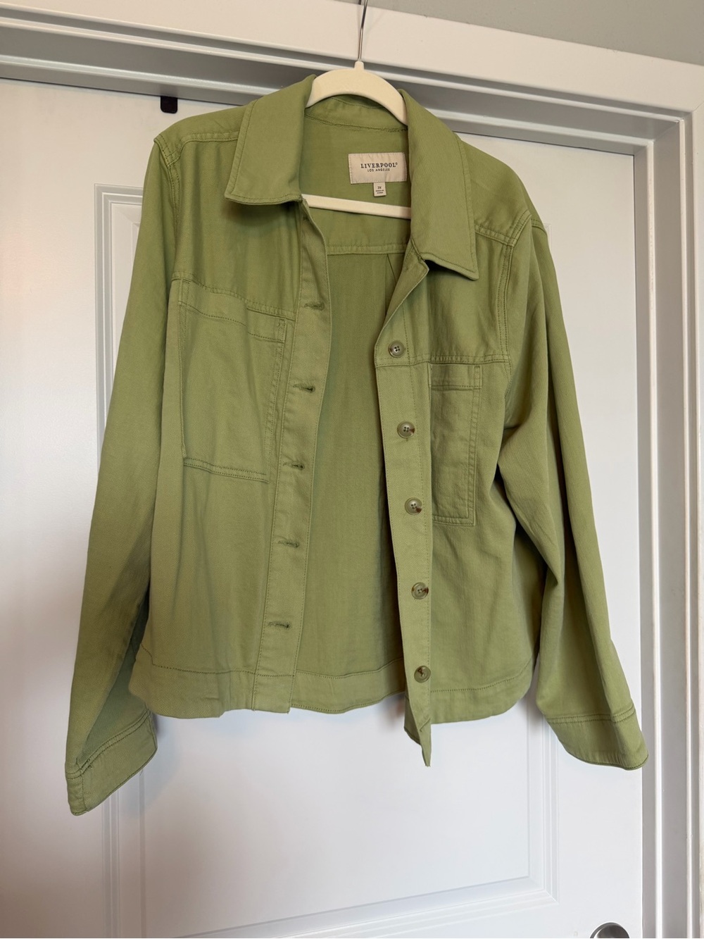 Liverpool Los Angeles Green Shacket 2X Button Front Utility Shirt Jacket